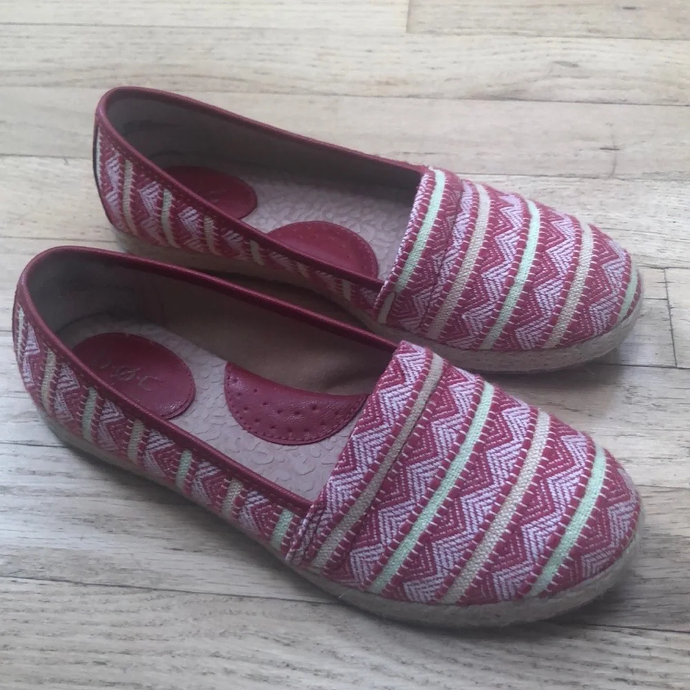 BOC Frankie espadrille shoes size 6.5 canvas flat loafer slip on bohemian